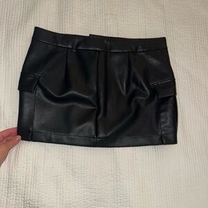 Tobi Faux Leather Skirt in Black